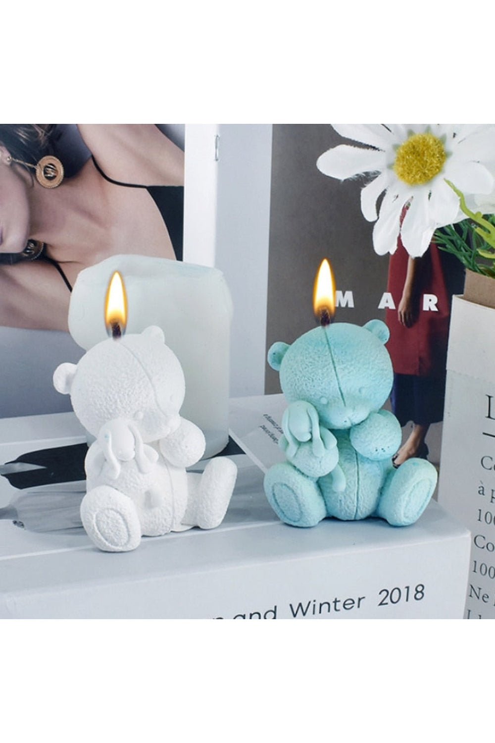 Bear-shaped candle mold