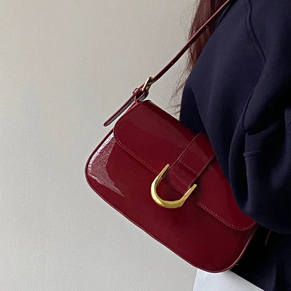 Sylis | Retro Patent Leather Shoulder Bag