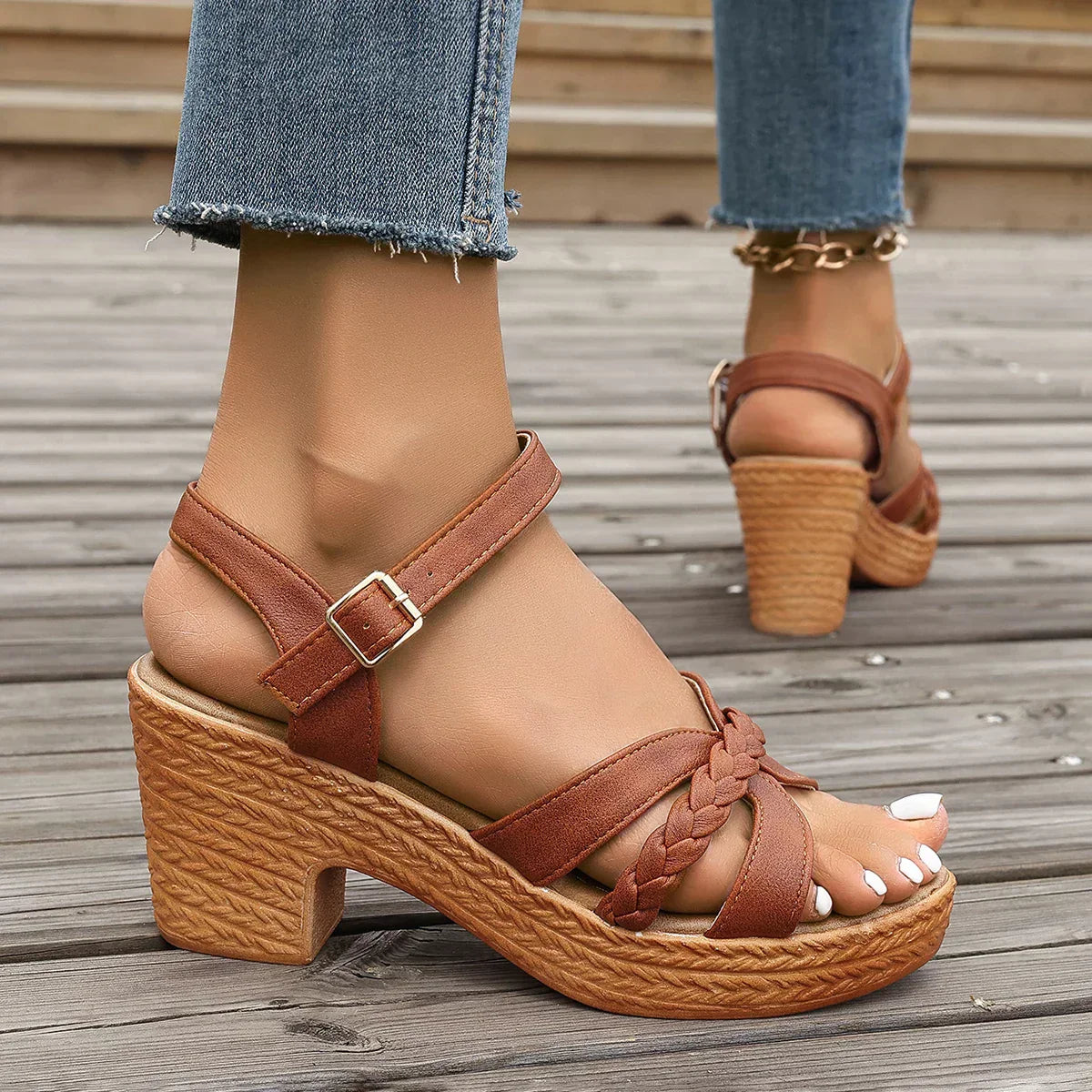 Sylis - Orthopedic Comfort Braided Style Sandals