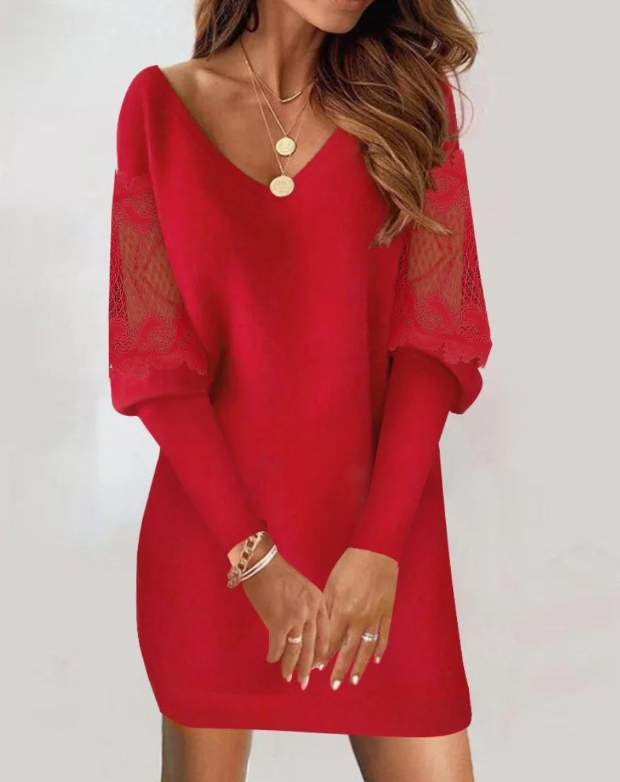 Sylis | Lace Sleeve Sweater Dress