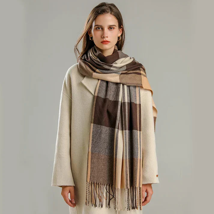 Sylis-Mode | Classic scarf with checked pattern