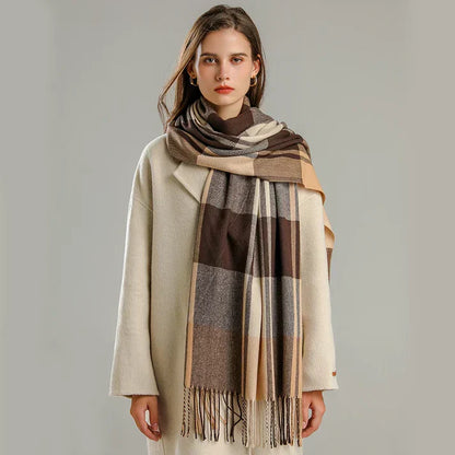 Sylis-Mode | Classic scarf with checked pattern