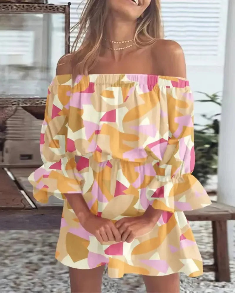 Sylis | Sexy Off-shoulder Printed Dress