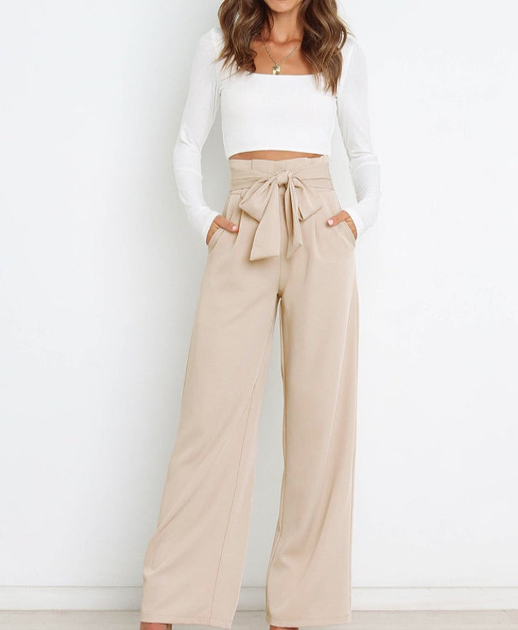 Sylis - Tie front wide leg trousers