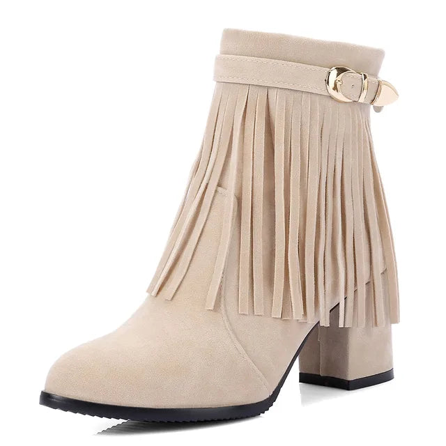 Sylis | Cowboy ankle boots with fringed tassel