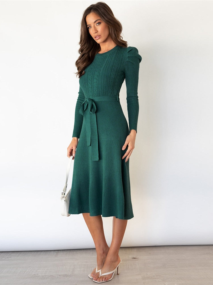 Sylis midi knitted with round neck