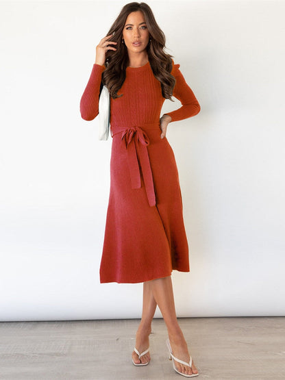 Sylis midi knitted with round neck