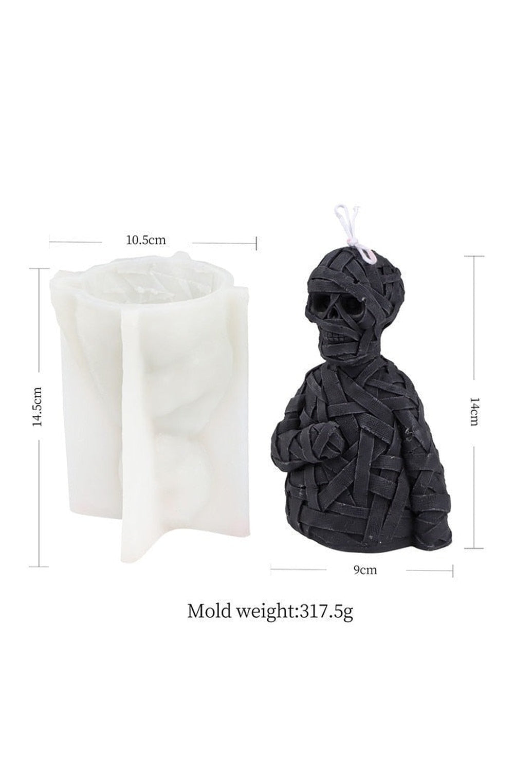 Skull Scary Candle Shape