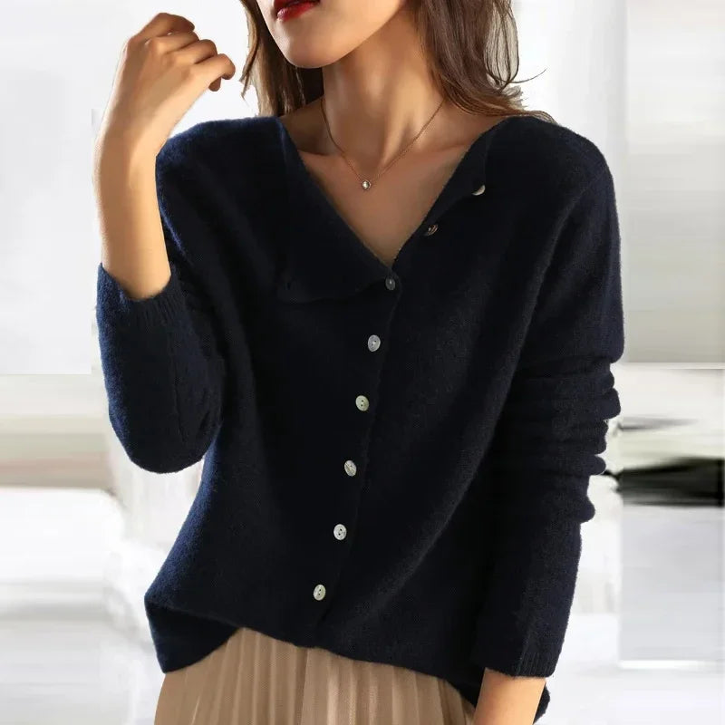 Sylis | Asymmetrical Button Sweater