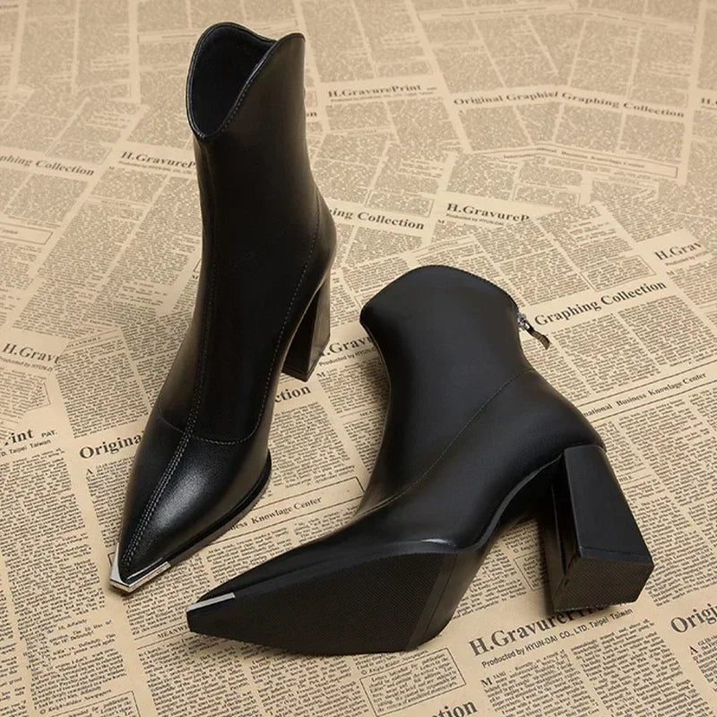 Sylis | Sleek Pointed Toe Ankle Boots