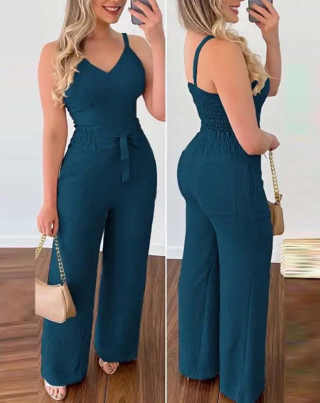 Sylis | Shirred Two-Piece Jumpsuit Set