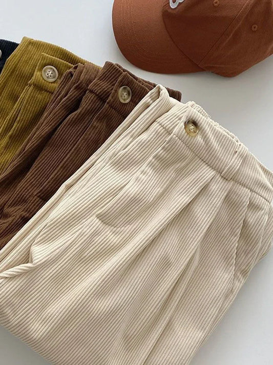 Sylis | Vintage High Waist Corduroy Pants for Women