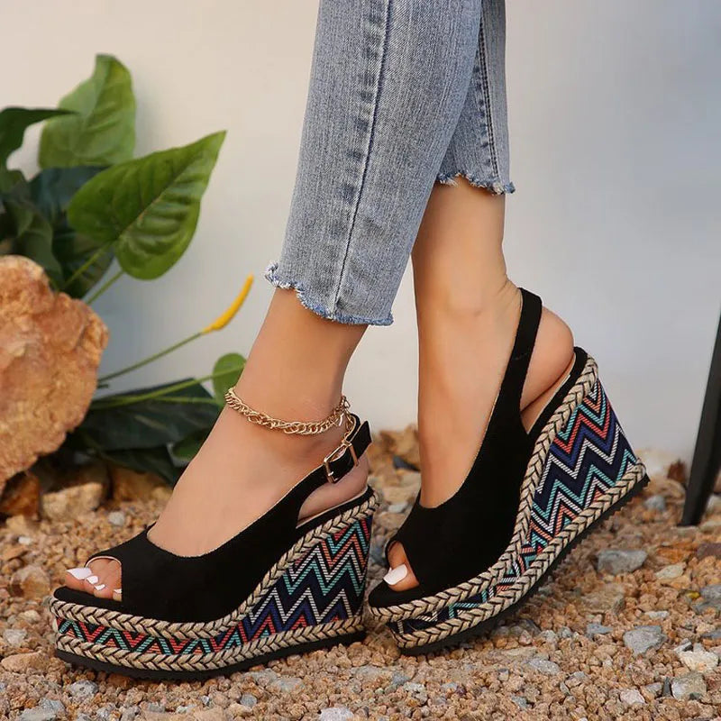 Sylis | Boho Wedge Sandals