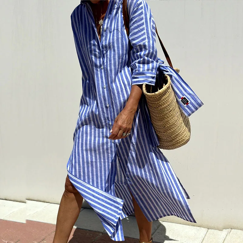 Sylis | Elegant Striped Shirt Dress