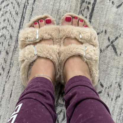 Sylis-Mode - Chic Winter-Plush-Faux Fur Shoes for Women