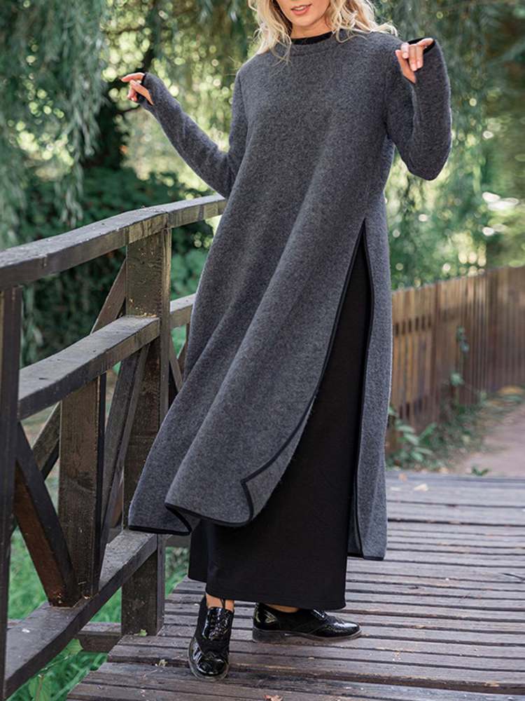 Sylis | Long casual split midi dress