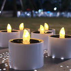 Solar-powered LED candles - Flickering outdoor lighting for garden and patio