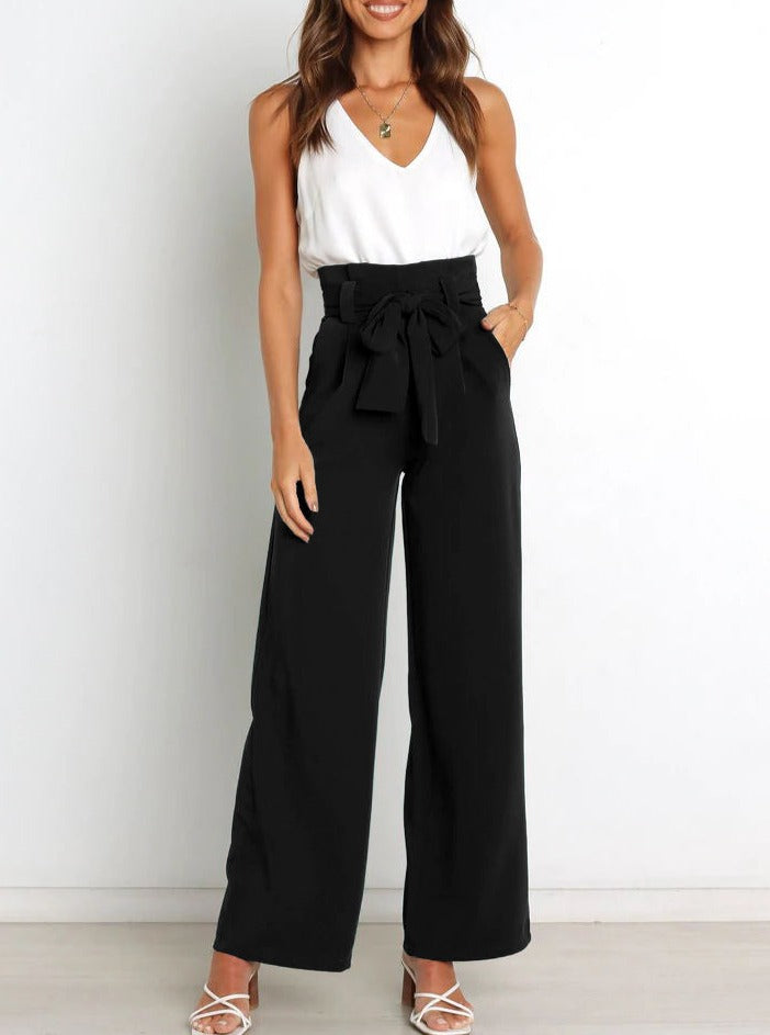 Sylis - Tie front wide leg trousers