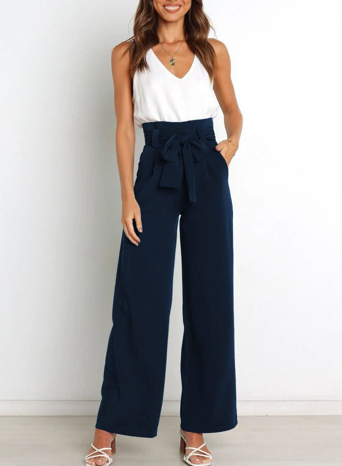 Sylis - Tie front wide leg trousers