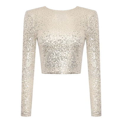 Sylis-Mode | Elegant Sequin Cropped Top