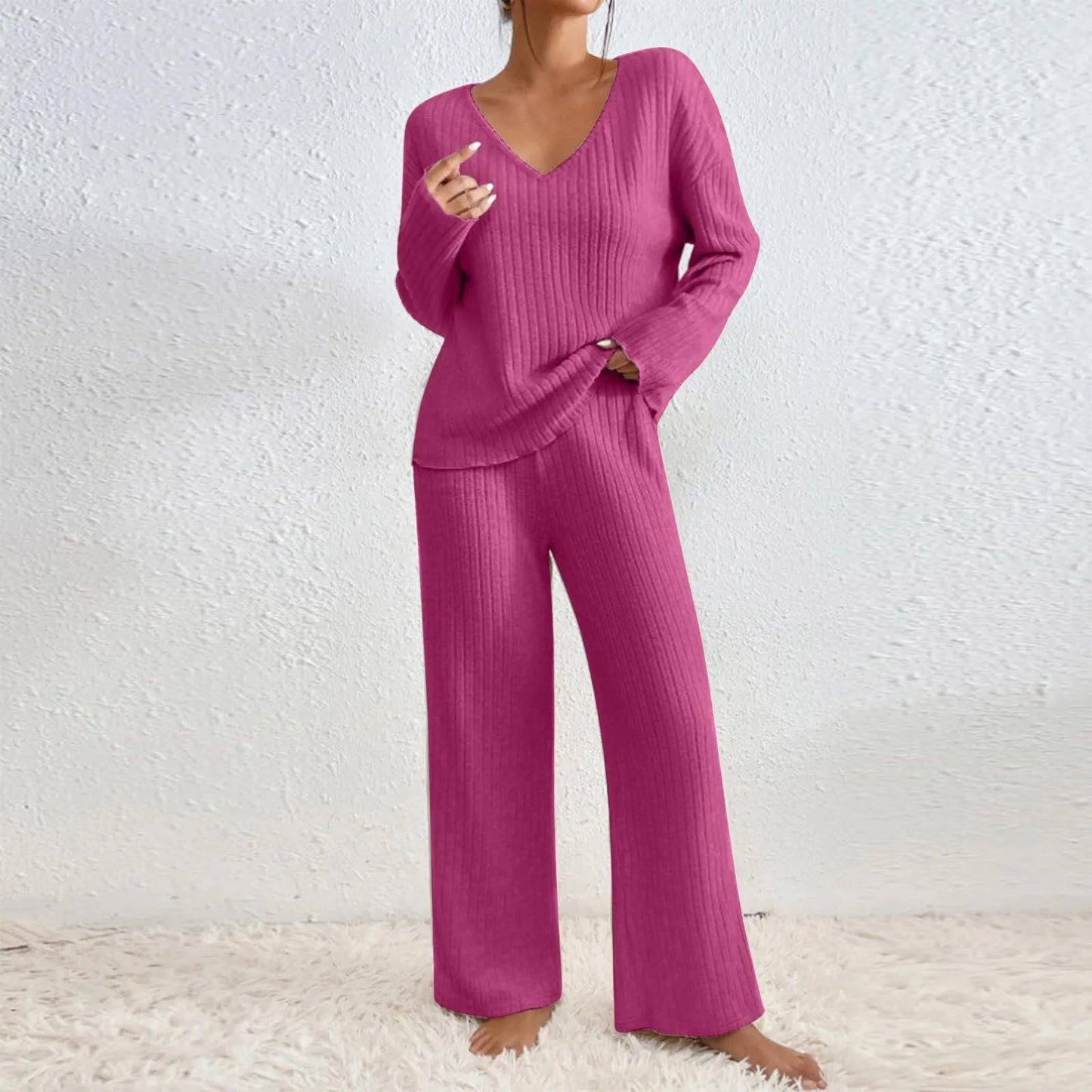 Sylis-Mode | 2-piece Lounge Set Rib pattern