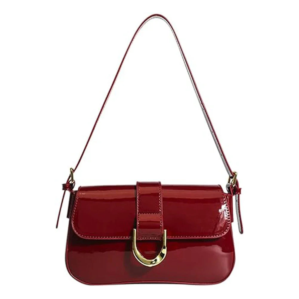 Sylis | Retro Patent Leather Shoulder Bag