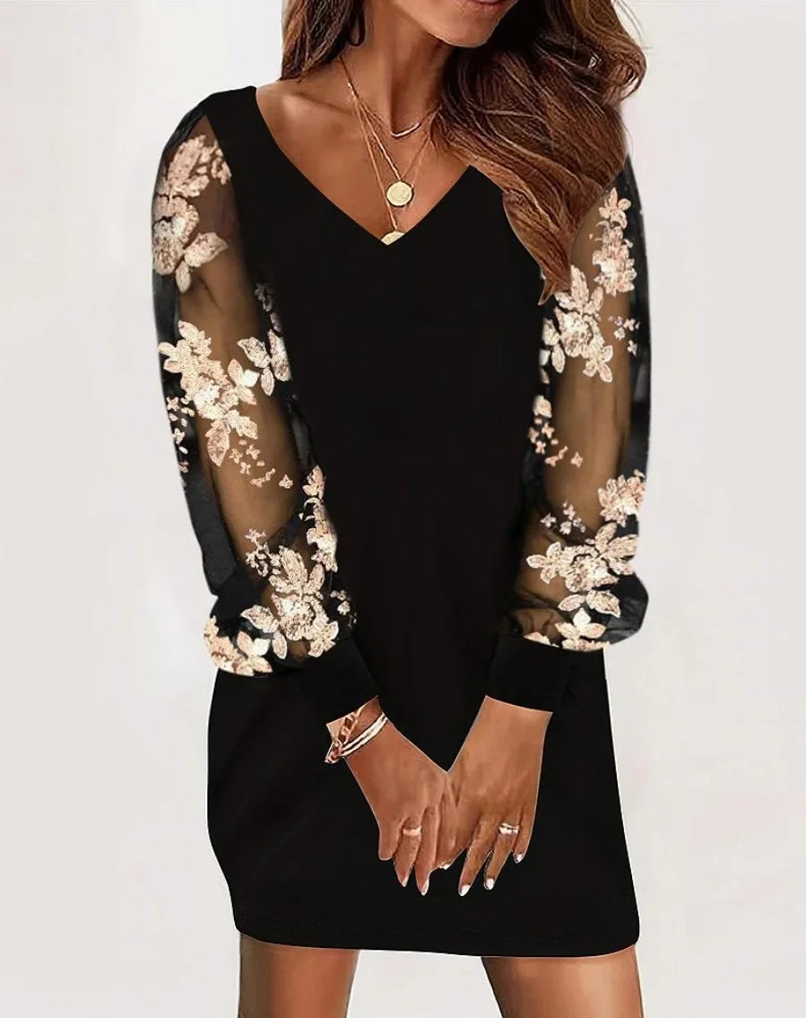 Sylis | Lace Sleeve Sweater Dress