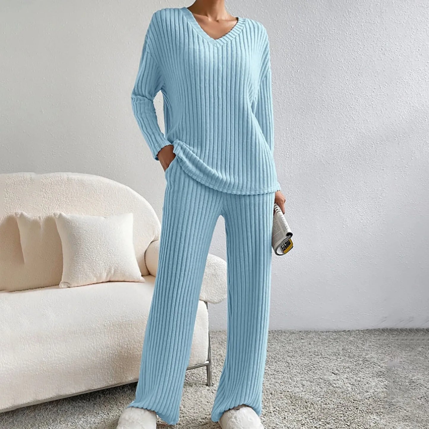 Sylis-Mode | 2-piece Lounge Set Rib pattern