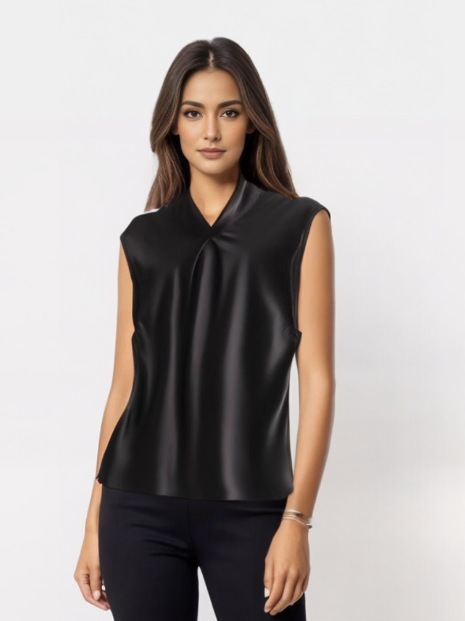 Sylis | Elegant Satin Sleeveless Blouse