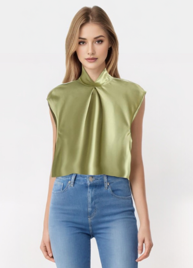 Sylis | Elegant Satin Sleeveless Blouse