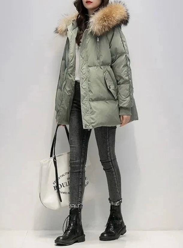Sylis-Mode | Winter coat with hood in faux fur