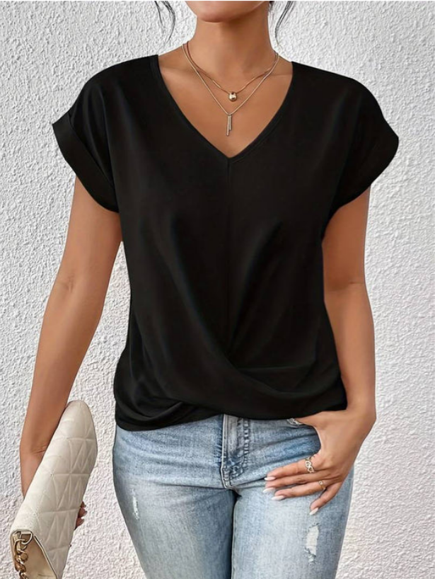 Sylis | Versatile Draped V-neck Blouse