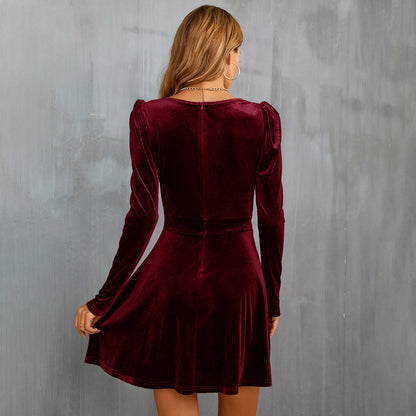 Sylis | Red velvet dress