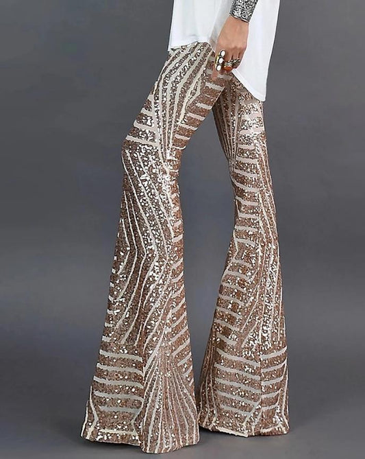 Sylis - Gold glitter rubber pants