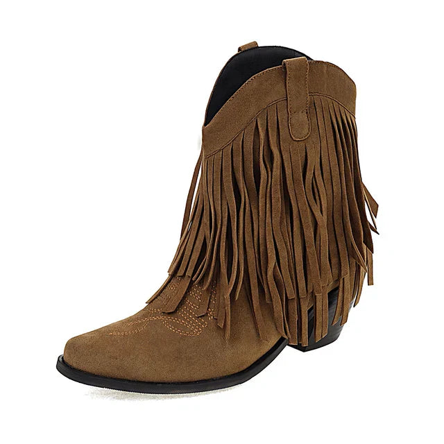 Sylis | Cowboy ankle boots with fringed tassel