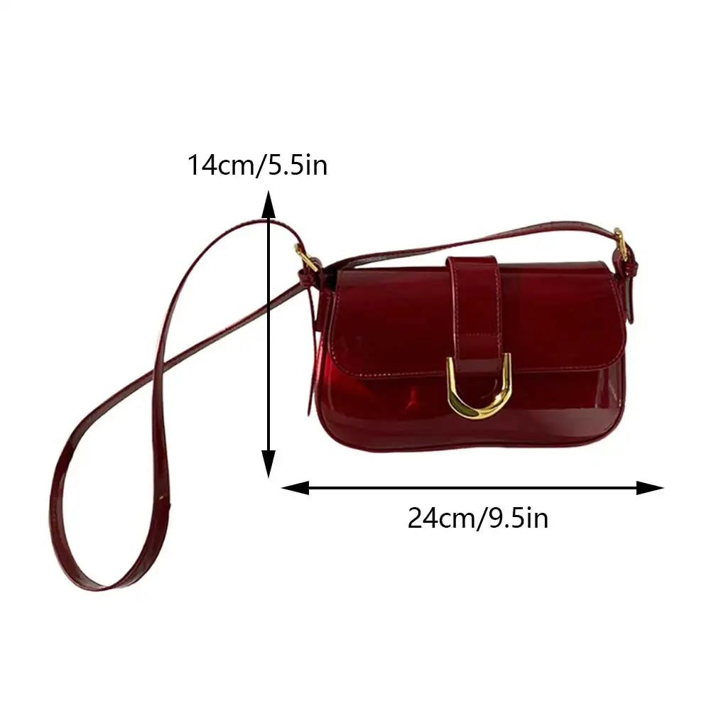 Sylis | Retro Patent Leather Shoulder Bag