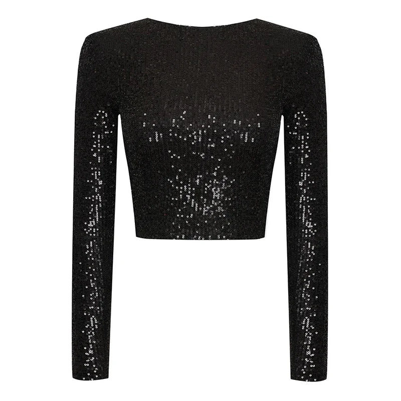 Sylis-Mode | Elegant Sequin Cropped Top