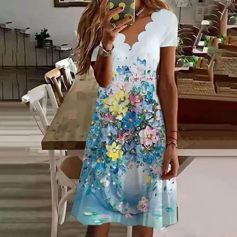 Sylis - Comfy Floral Midi Dresses