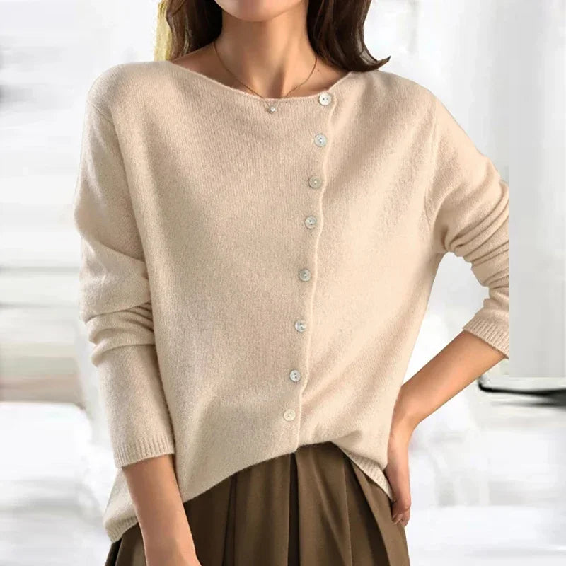 Sylis | Asymmetrical Button Sweater