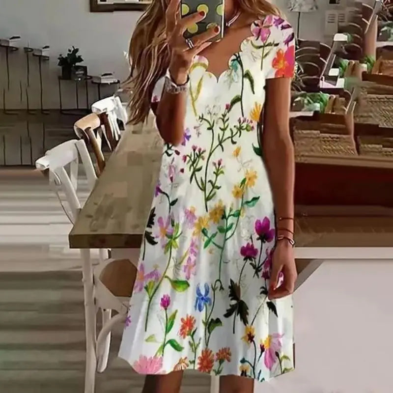 Sylis - Comfy Floral Midi Dresses