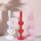 Retro Taper Candle Holder Red Heart Shape Glass Candle Holder Wedding Table Decoration Home Party Glass Vase Decor