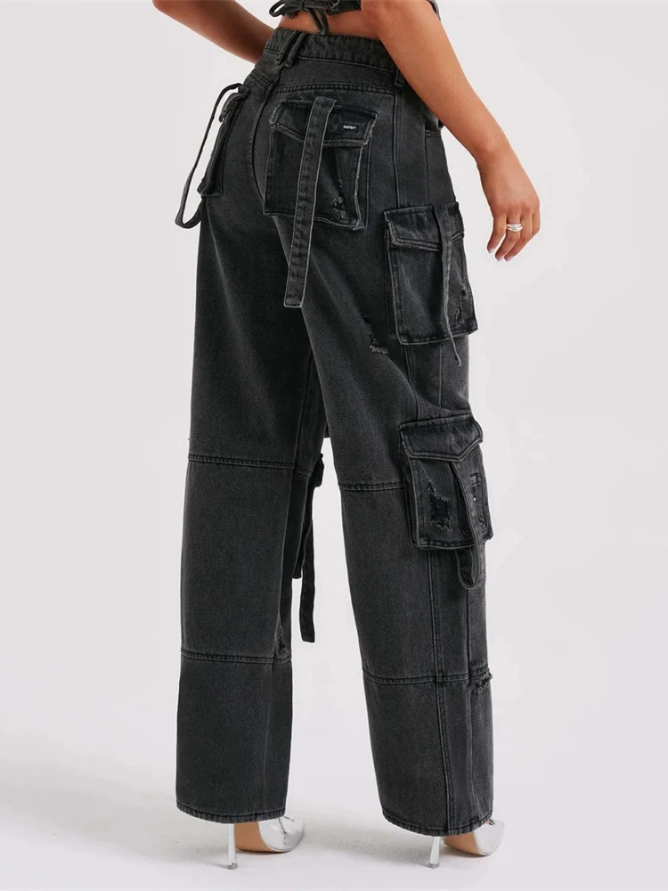 Sylis - Stylish Denim Cargo Pants