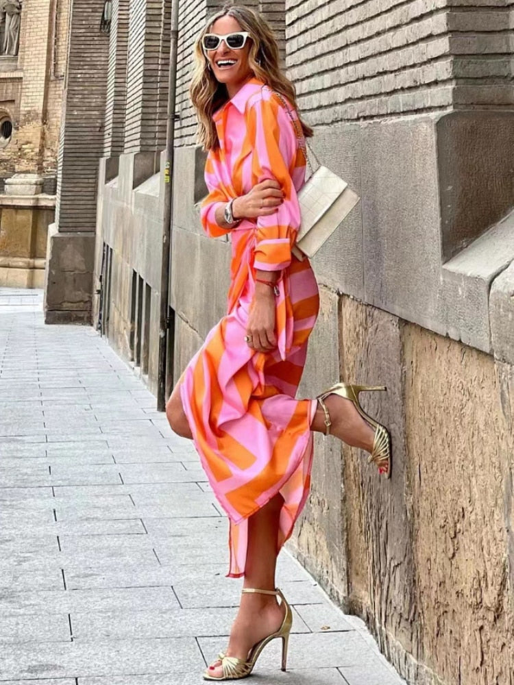 Sylis | Chic Summer Dress Orange Pink