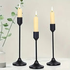 Candle holder LumièreNoir | Set of 3 | Minimalist & Retro | Stainless Steel Black | For Wedding & Home Decor