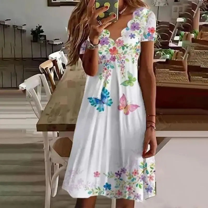 Sylis - Comfy Floral Midi Dresses