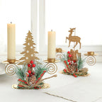 Candle Holder LumiNoel | Golden Christmas Candle Holder Made of Iron | Snowflake, Star, Tree & Reindeer | Table Decoration for Christmas & New Year