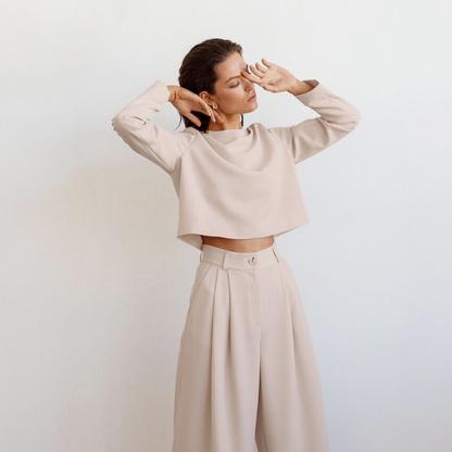 Sylis-Mode | Elegant Women's Two-Piece Set With Wide Cut Pants
