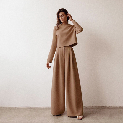 Sylis-Mode | Elegant Women's Two-Piece Set With Wide Cut Pants