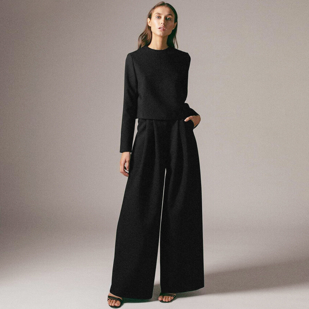 Sylis-Mode | Elegant Women's Two-Piece Set With Wide Cut Pants