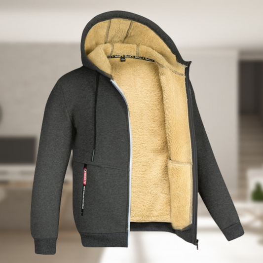 Casual winter hoodie for men with fleece lining